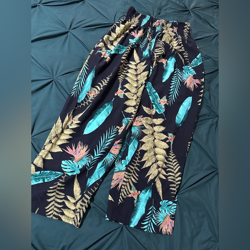 SHEIN Black Tropical Wide Leg Pants